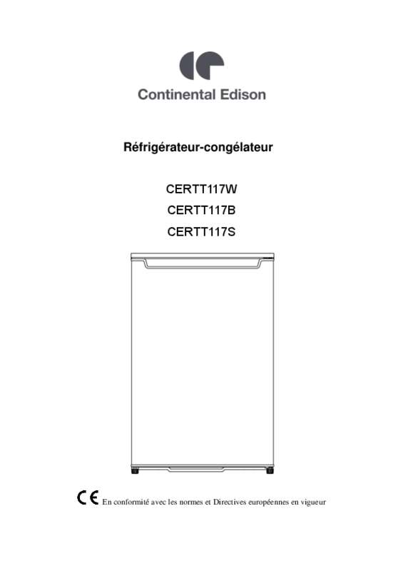 Guide utilisation CONTINENTAL EDISON CERTT117B  de la marque CONTINENTAL EDISON