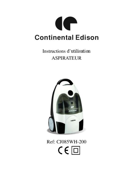 Guide utilisation CONTINENTAL EDISON CJ085WH-200  de la marque CONTINENTAL EDISON