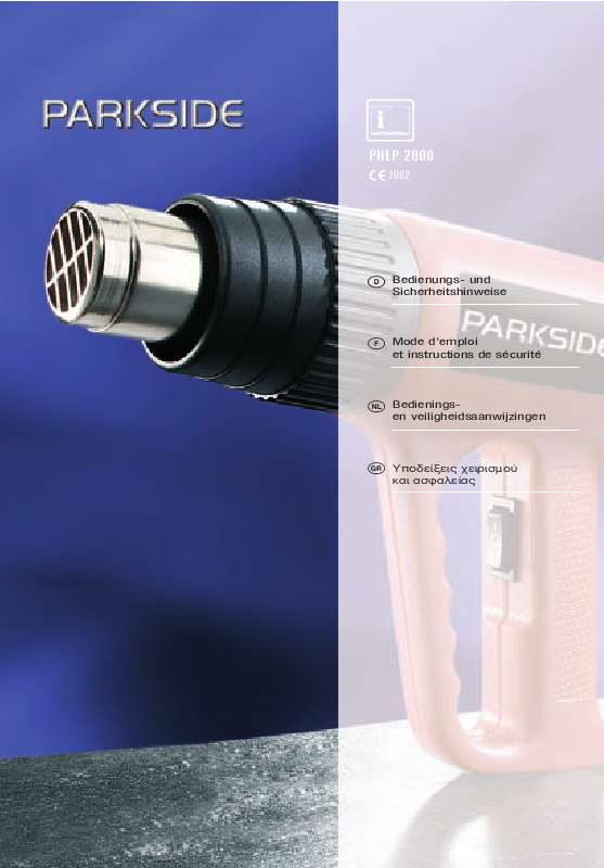 Guide utilisation  PARKSIDE KH 3107 HOT AIR GUN  de la marque PARKSIDE