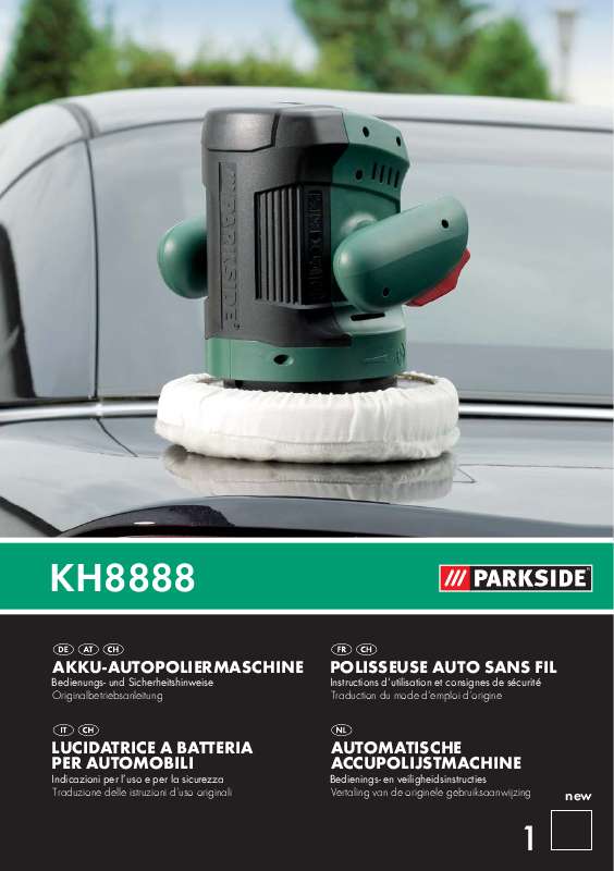Guide utilisation  PARKSIDE KH 8888 BATTERY-OPERATED CAR POLISHER  de la marque PARKSIDE