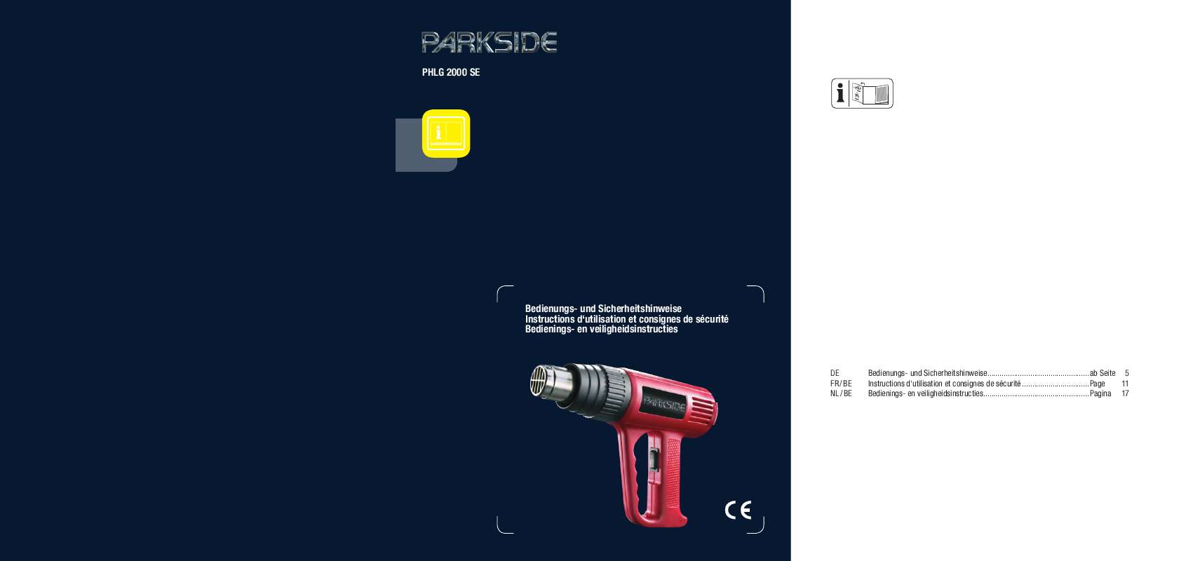 Guide utilisation  PARKSIDE PHLG 2000 SE  de la marque PARKSIDE