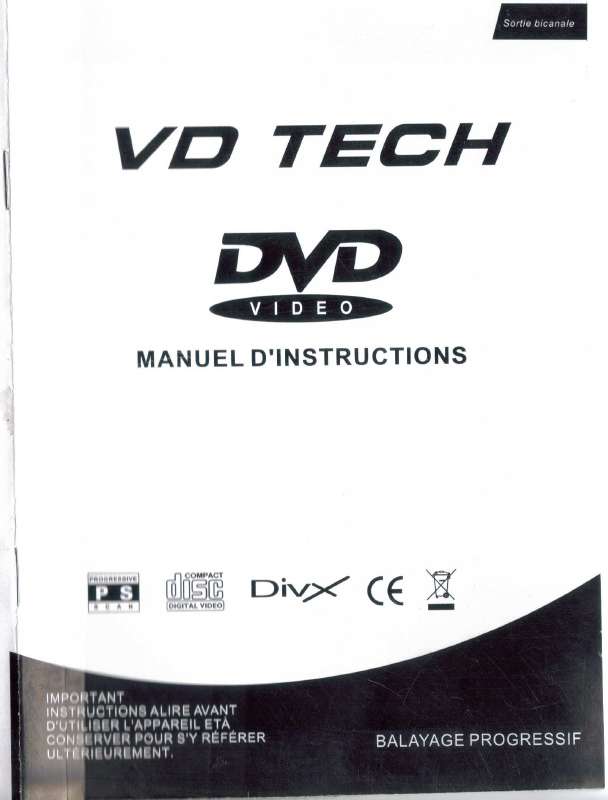 Guide utilisation VD TECH DVD-602  de la marque VD TECH
