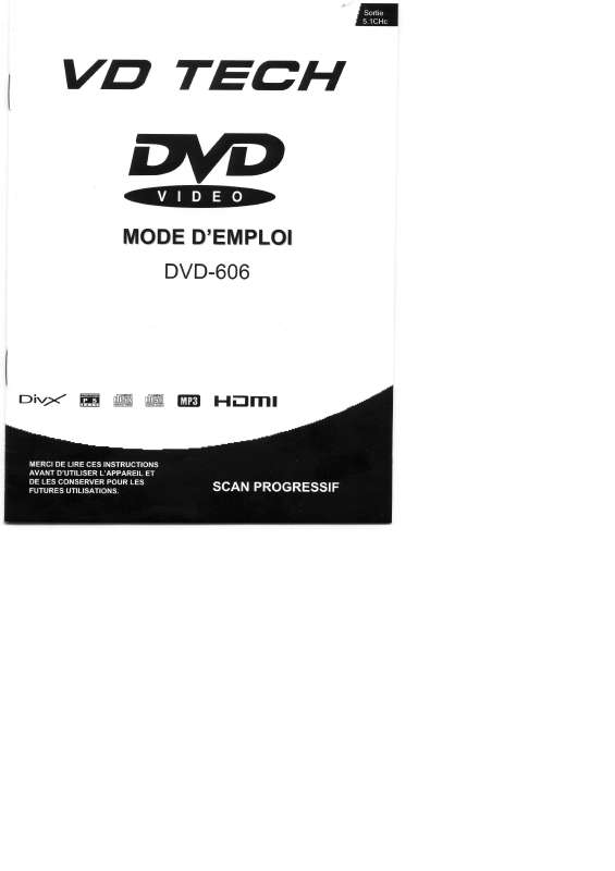Guide utilisation VD TECH DVD-606  de la marque VD TECH