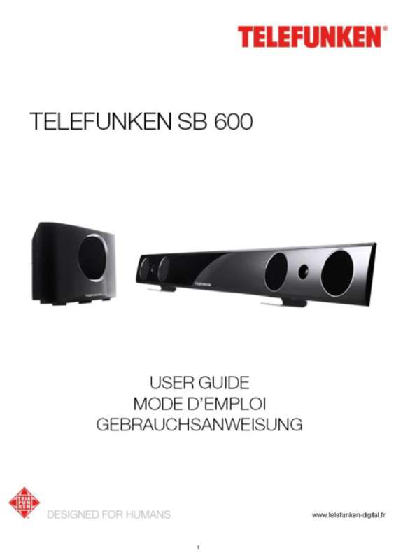 Guide utilisation  TELEFUNKEN SB 600  de la marque TELEFUNKEN