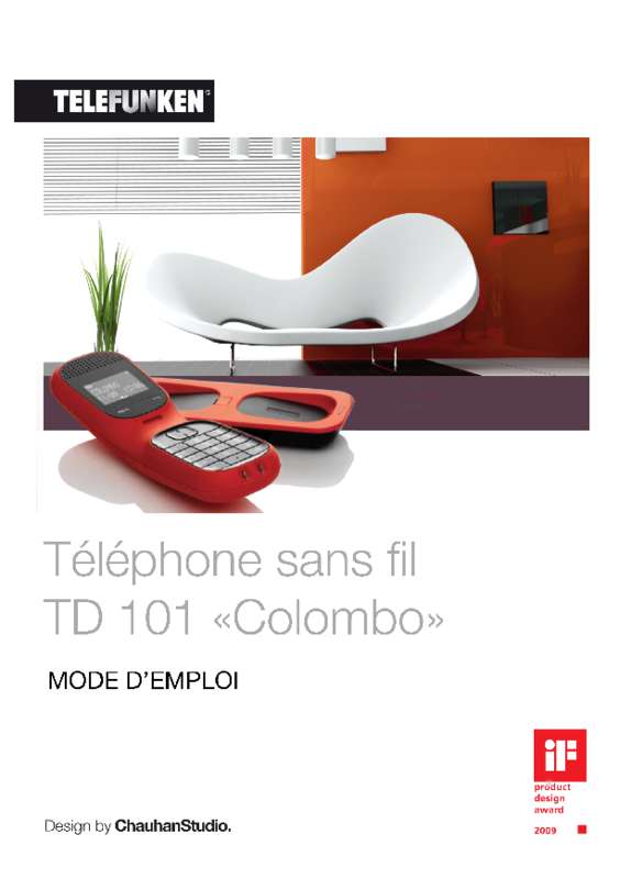 Guide utilisation  TELEFUNKEN TD 101 COLOMBO  de la marque TELEFUNKEN