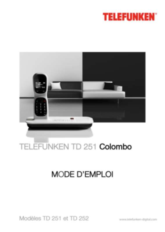 Guide utilisation  TELEFUNKEN TD 251 COLOMBO  de la marque TELEFUNKEN