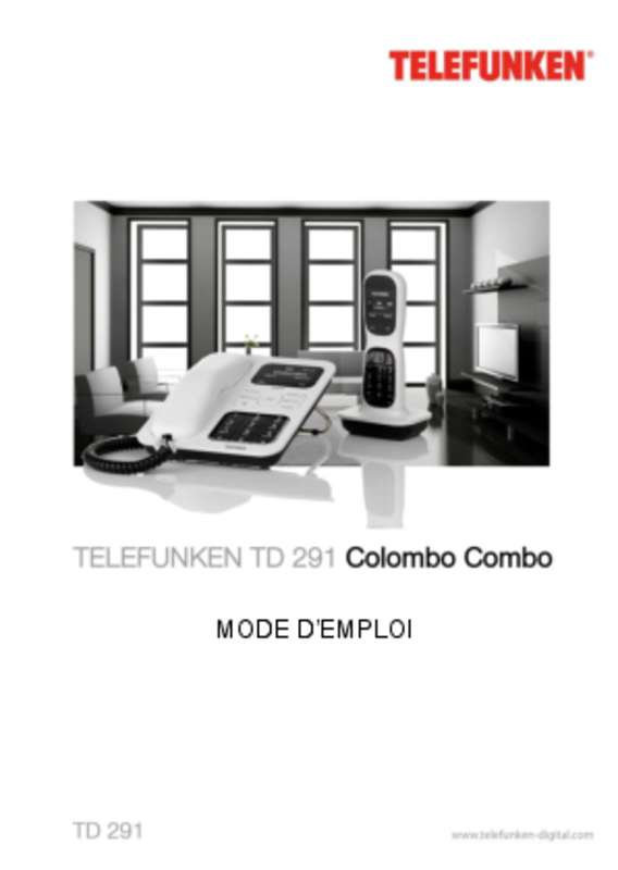 Guide utilisation TELEFUNKEN TD291 COLOMBO  de la marque TELEFUNKEN