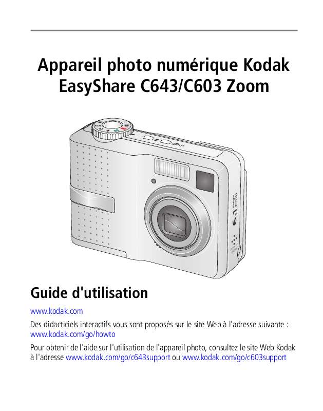 Guide utilisation KODAK C603  de la marque KODAK