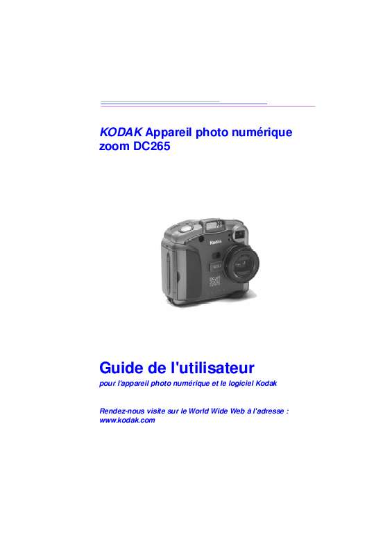 Guide utilisation KODAK DC265  de la marque KODAK
