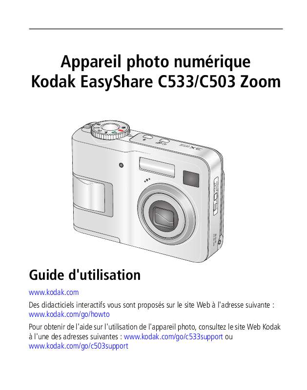 Guide utilisation KODAK EASYSHARE C503  de la marque KODAK