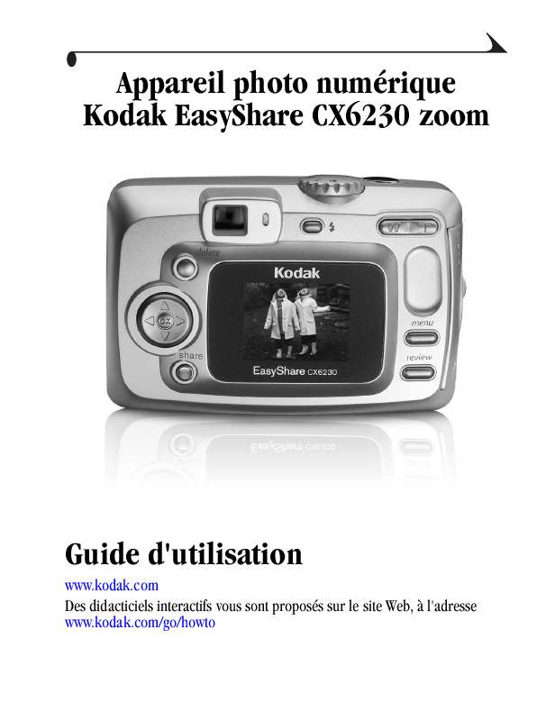 Guide utilisation KODAK EASYSHARE CX6230  de la marque KODAK