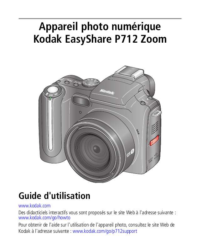 Guide utilisation KODAK P712  de la marque KODAK