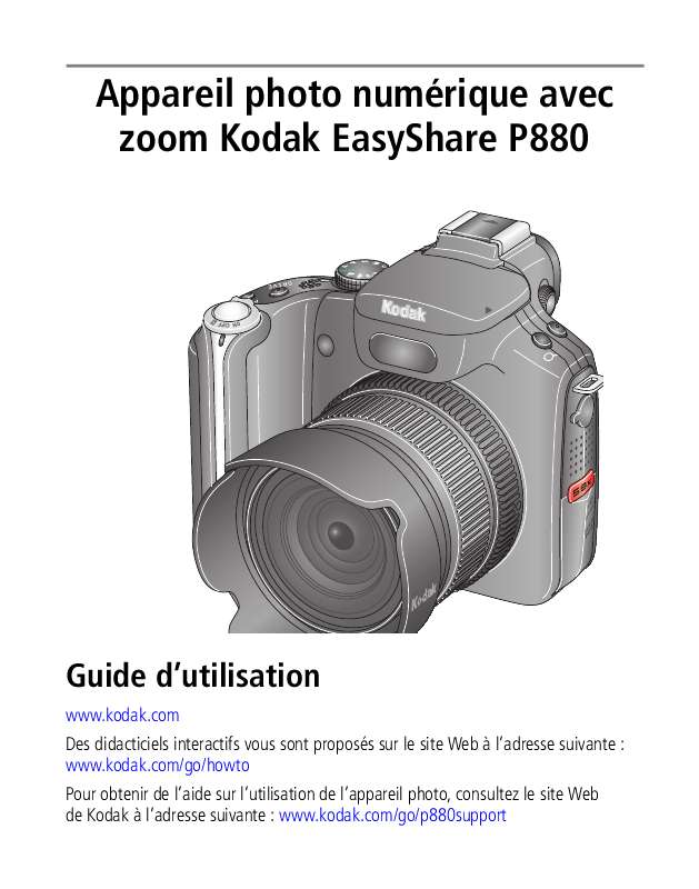 Guide utilisation KODAK P880  de la marque KODAK