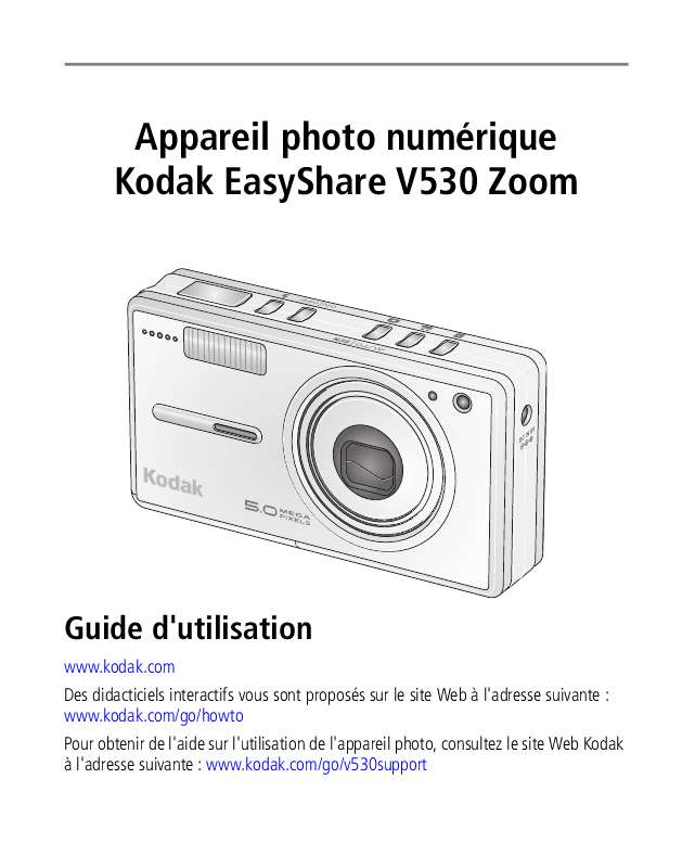 Guide utilisation KODAK V530  de la marque KODAK