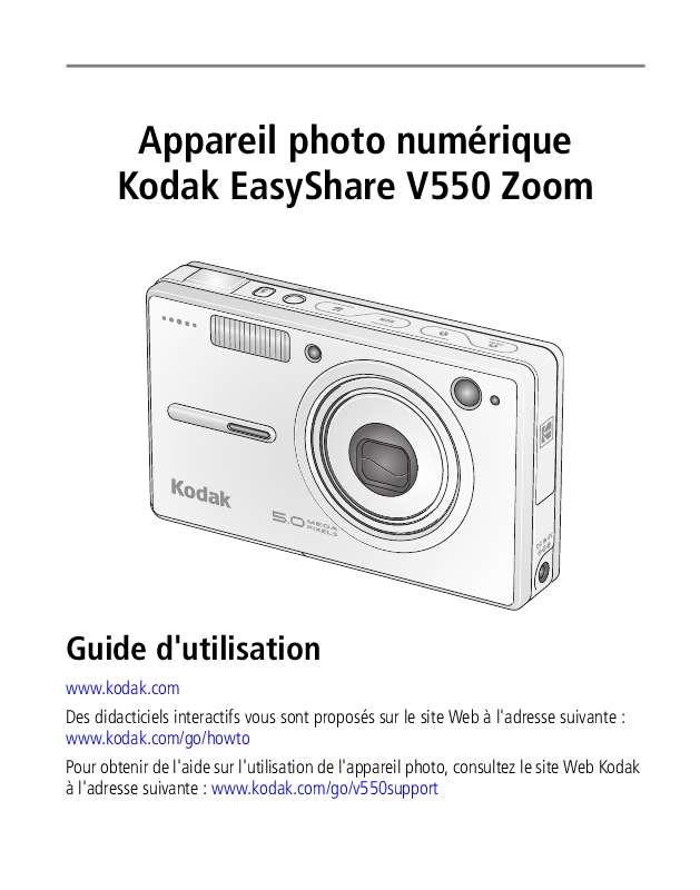 Guide utilisation KODAK V550  de la marque KODAK