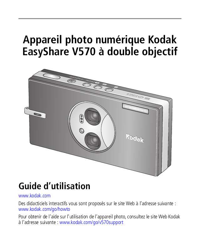 Guide utilisation KODAK V570  de la marque KODAK