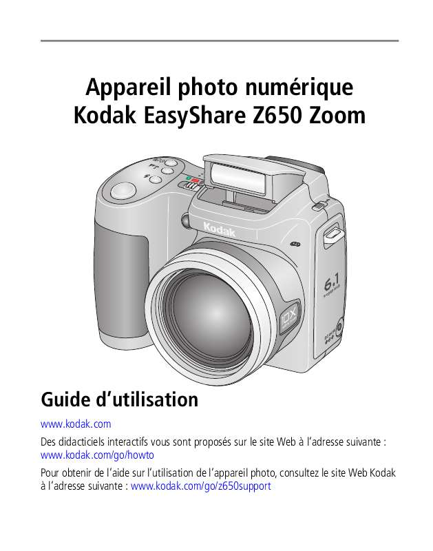 Guide utilisation KODAK Z650  de la marque KODAK