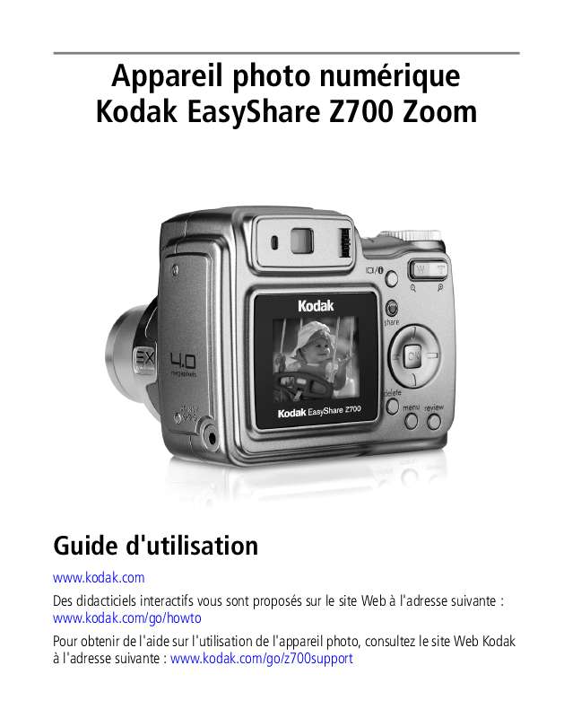 Guide utilisation KODAK Z700  de la marque KODAK