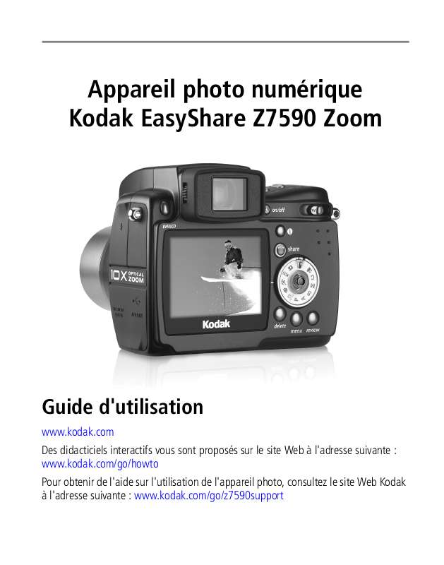 Guide utilisation KODAK Z7590  de la marque KODAK