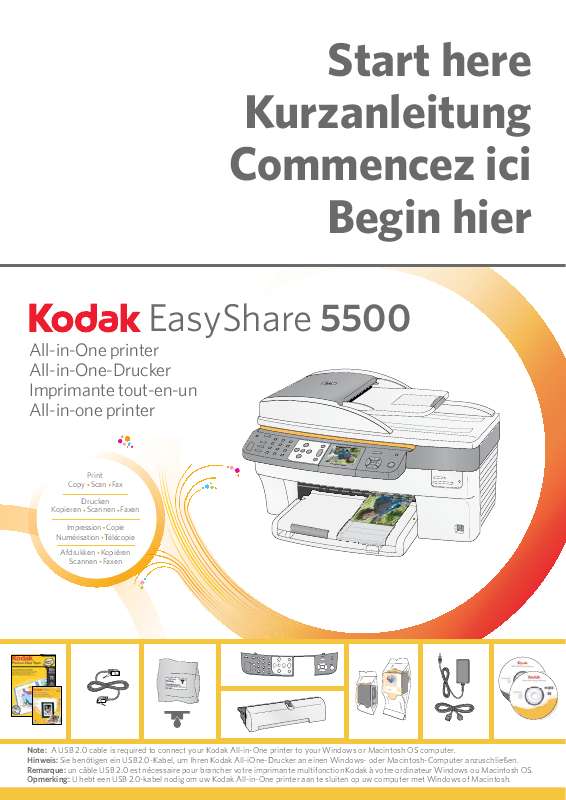 Guide utilisation KODAK EASYSHARE 5500 ALL IN PRINTER  de la marque KODAK
