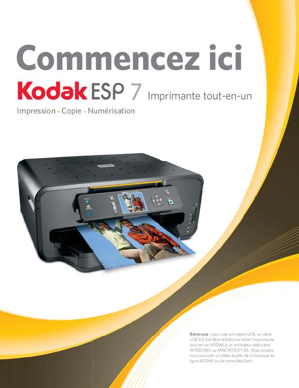 Guide utilisation KODAK ESP 7 ALL-IN-ONE PRINTER  de la marque KODAK