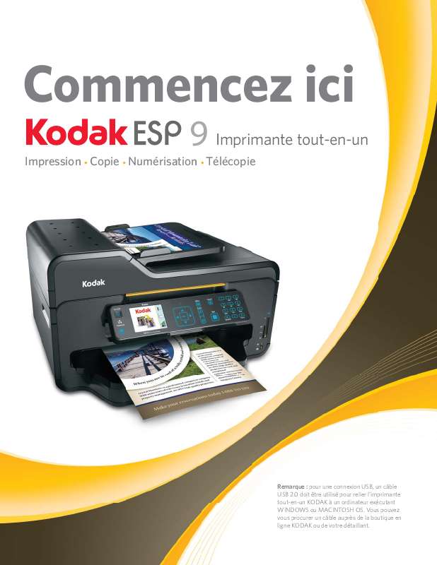 Guide utilisation KODAK ESP 9 ALL-IN-ONE PRINTER  de la marque KODAK