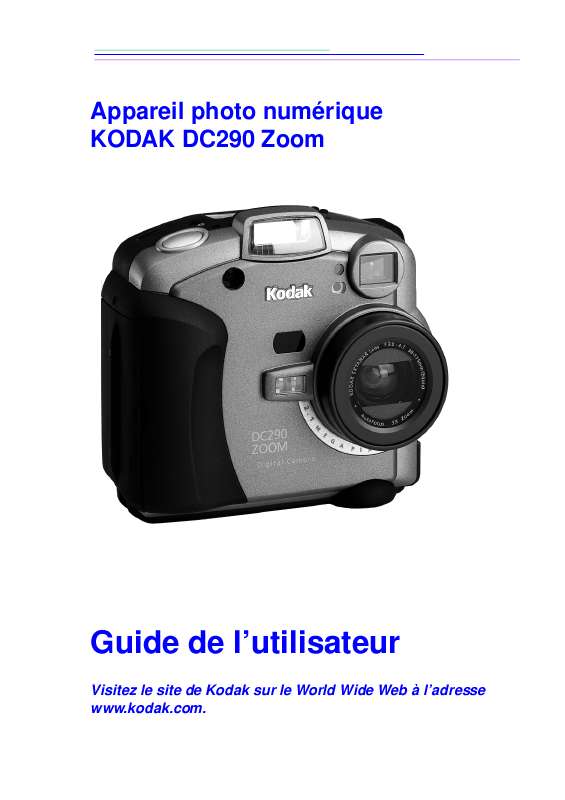 Guide utilisation KODAK DC290 ZOOM  de la marque KODAK