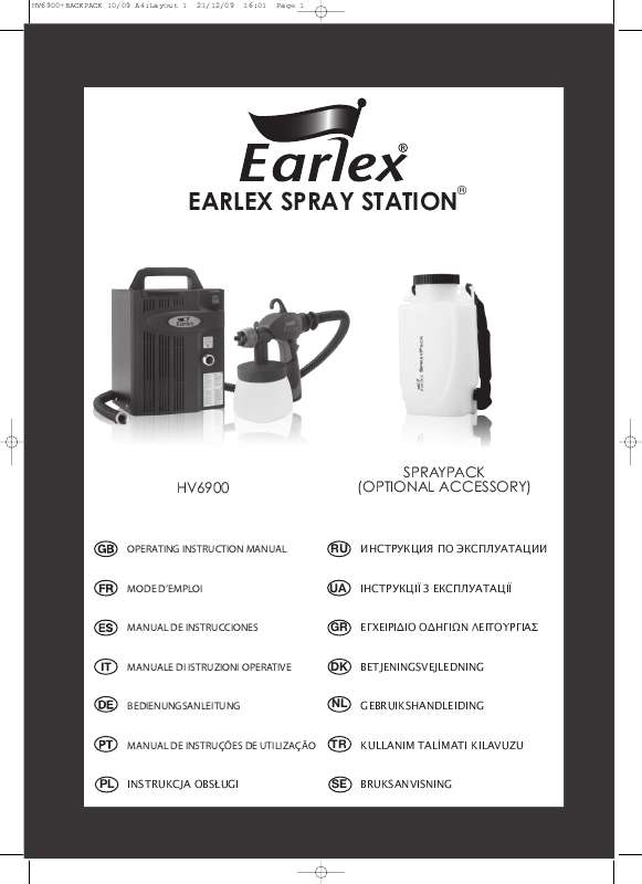 Guide utilisation  EARLEX SPRAY STATION HV 6900  de la marque EARLEX