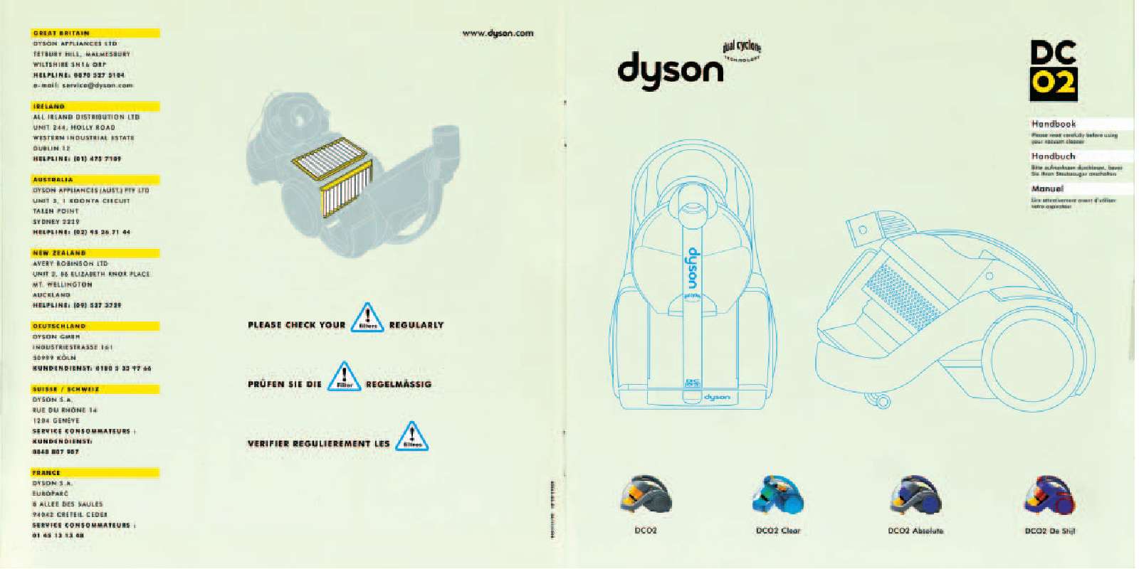 Guide utilisation DYSON DC02 de la marque DYSON