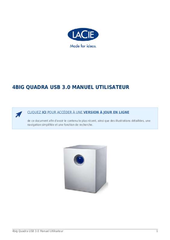 Guide utilisation LACIE 4BIG QUADRA USB 3.0  de la marque LACIE