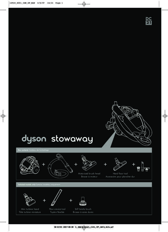 Guide utilisation DYSON DC21 STOWAWAY de la marque DYSON