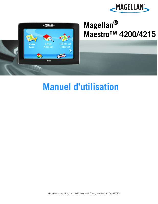 Guide utilisation MAGELLAN MAESTRO 4200  de la marque MAGELLAN