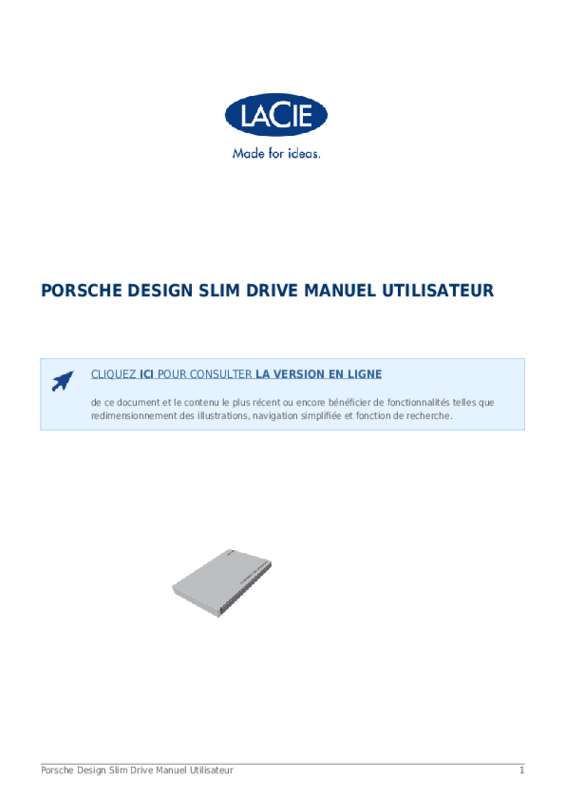 Guide utilisation LACIE PORSCHE DESIGN P'9220 MOBILE DRIVE  de la marque LACIE