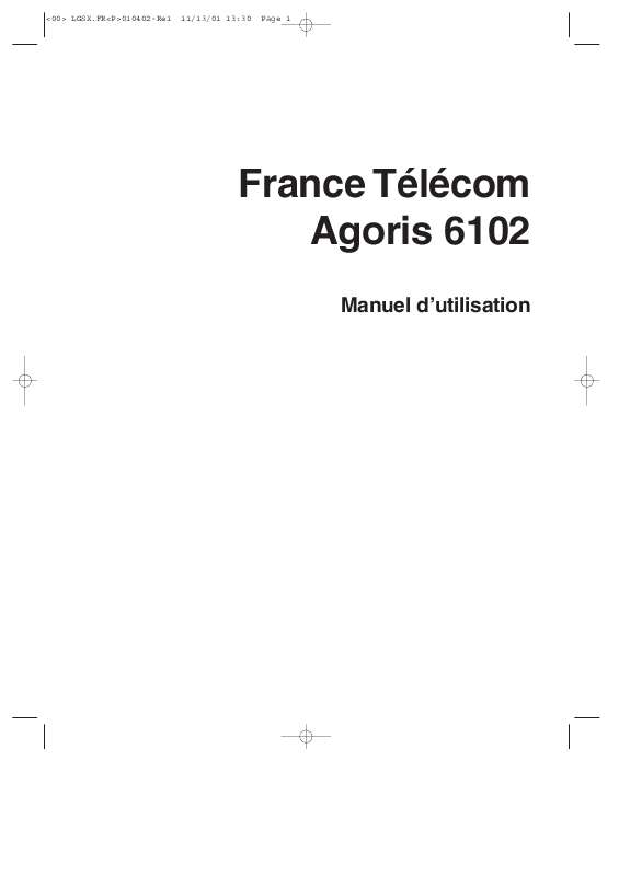 Guide utilisation  FRANCE TELECOM AGORIS 6102  de la marque FRANCE TELECOM