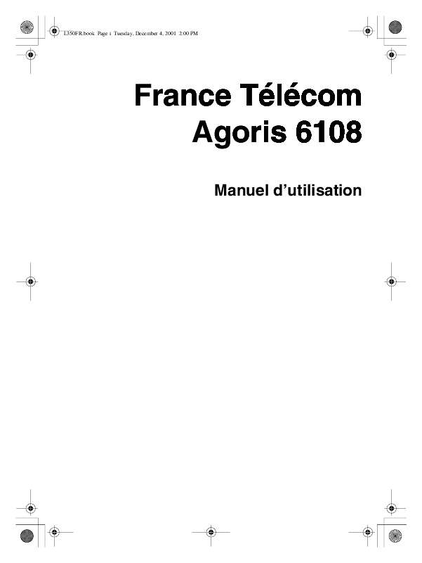 Guide utilisation  FRANCE TELECOM AGORIS 6108  de la marque FRANCE TELECOM