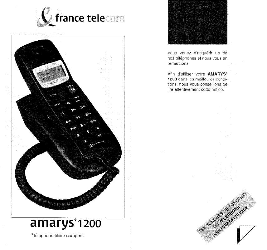 Guide utilisation FRANCE TELECOM AMARYS 1200  de la marque FRANCE TELECOM