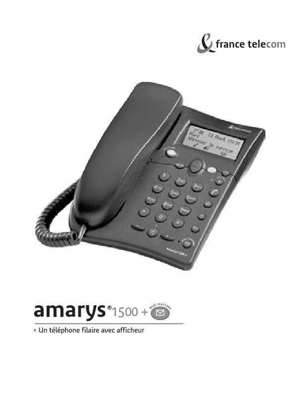 Guide utilisation FRANCE TELECOM AMARYS 1500 PLUS  de la marque FRANCE TELECOM