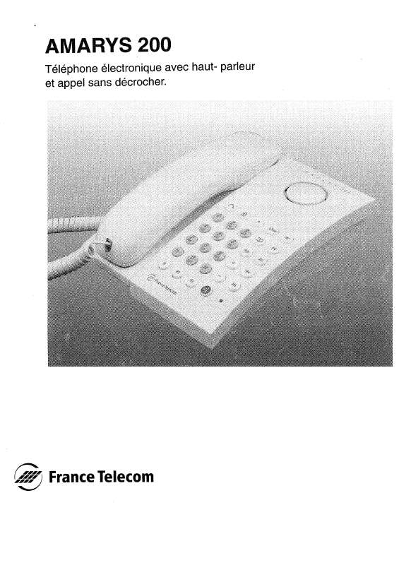Guide utilisation FRANCE TELECOM AMARYS 200  de la marque FRANCE TELECOM