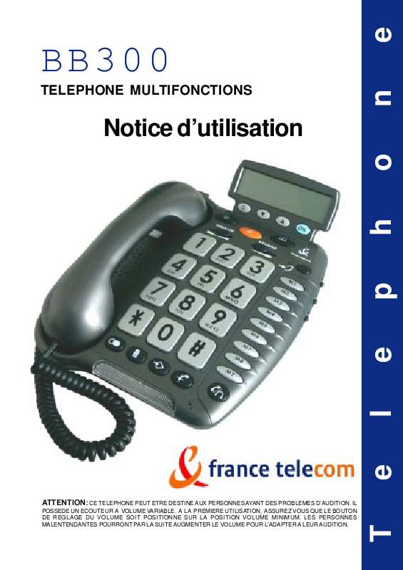 Guide utilisation  FRANCE TELECOM GEEMARC BB300  de la marque FRANCE TELECOM