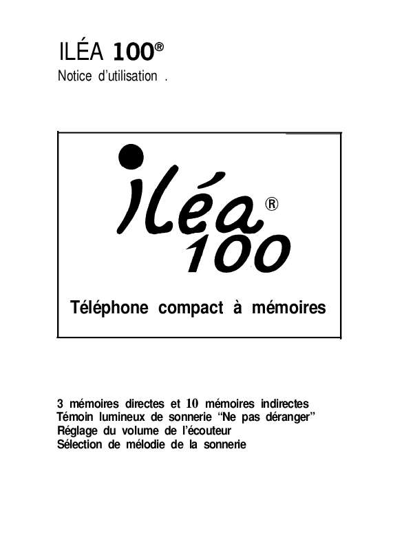 Guide utilisation  FRANCE TELECOM ILEA 100  de la marque FRANCE TELECOM