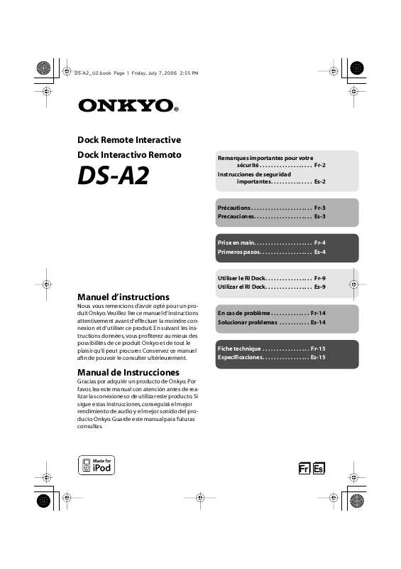 Guide utilisation  ONKYO DS-A2  de la marque ONKYO