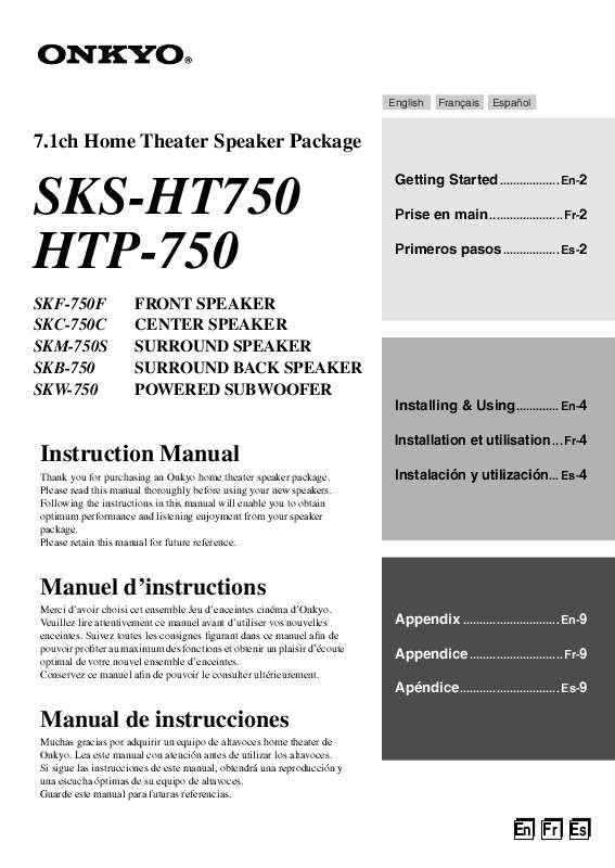 Guide utilisation  ONKYO HTP-750  de la marque ONKYO