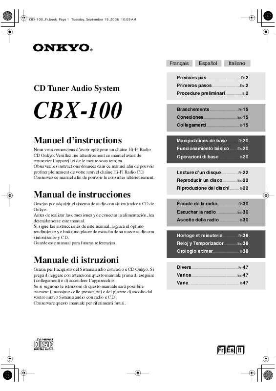 Guide utilisation  ONKYO CBX-100  de la marque ONKYO