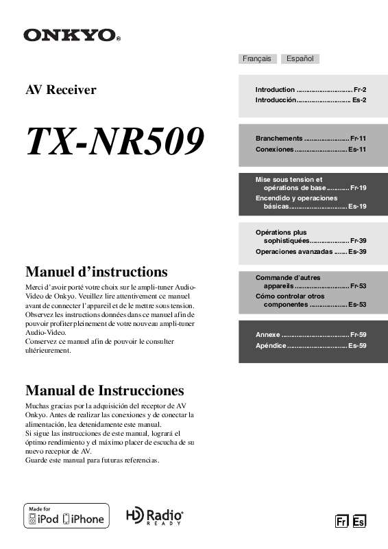 Guide utilisation  ONKYO TX-NR509  de la marque ONKYO