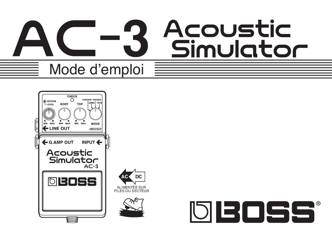 Guide utilisation BOSS AC-3  de la marque BOSS