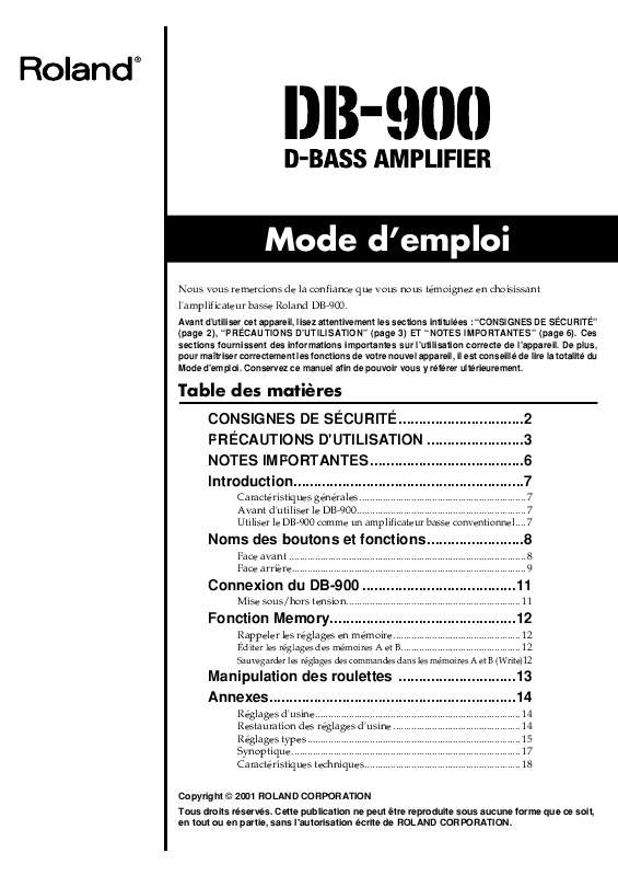 Guide utilisation BOSS DB-900  de la marque BOSS