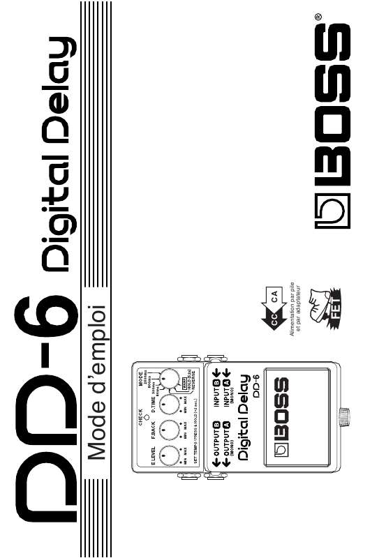 Guide utilisation BOSS DD-6  de la marque BOSS