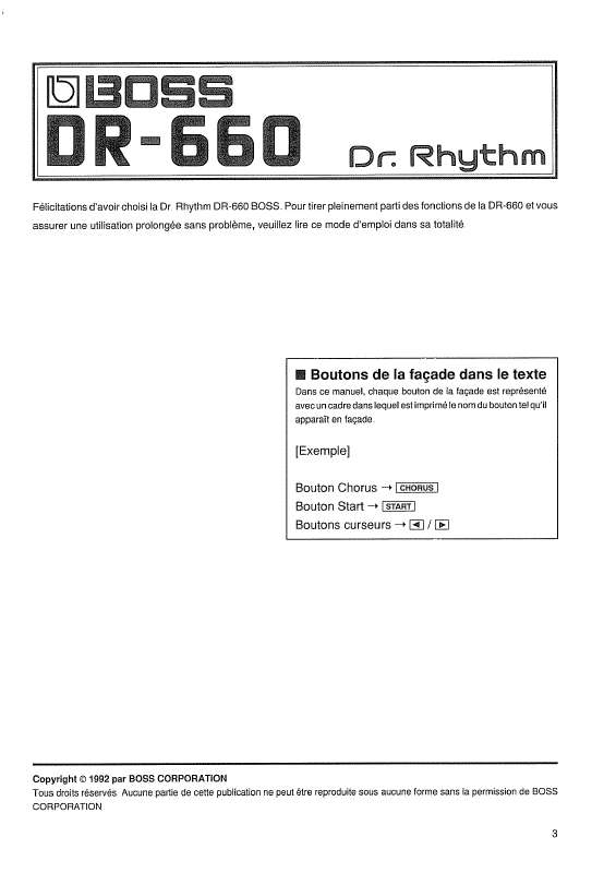 Guide utilisation BOSS DR-660  de la marque BOSS