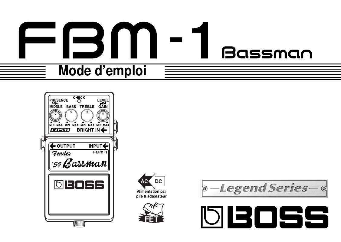 Guide utilisation BOSS FBM-1  de la marque BOSS
