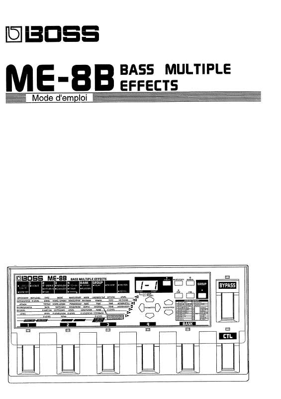 Guide utilisation BOSS ME-8B  de la marque BOSS
